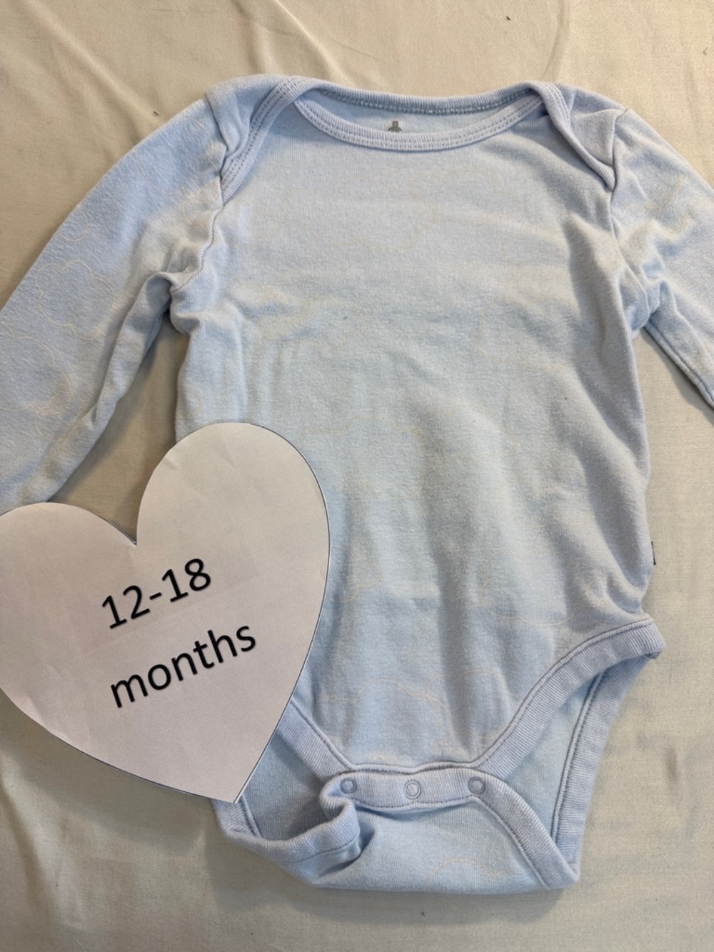 GAP - Light Blue Kids Long sleeve One Piece with cloud motif